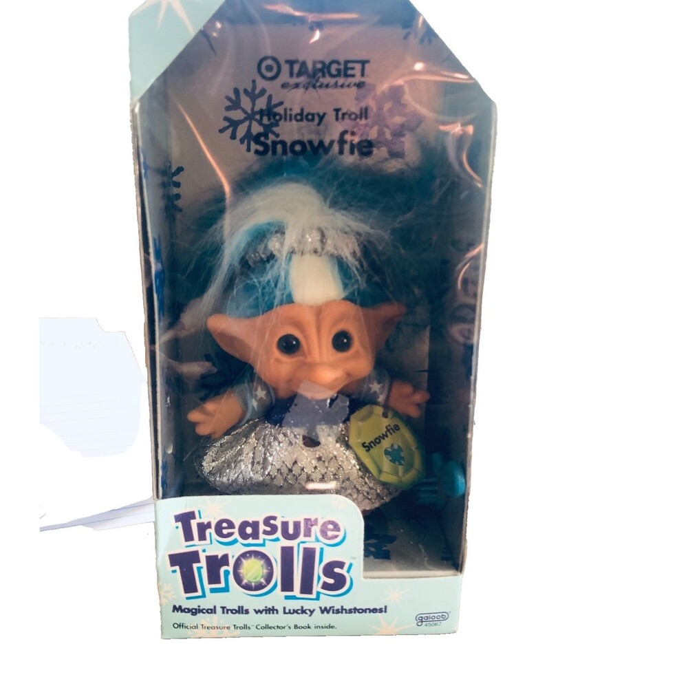 Vintage 1998 Galoob Treasure Trolls Snowfie Holiday Troll NIB